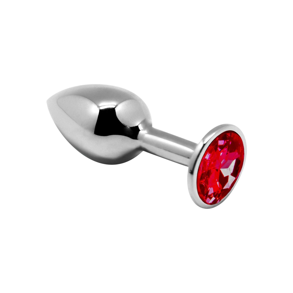 Металлическая анальная пробка с кристаллом Alive Mini Metal Butt Plug Red M