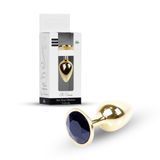 Анальная пробка Jewellery Gold Plug Black, d 2,7 см
