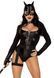 Эротический костюм кошечки Leg Avenue Fierce Feline, боди, пояс с подвязкой, маска кошки, XS