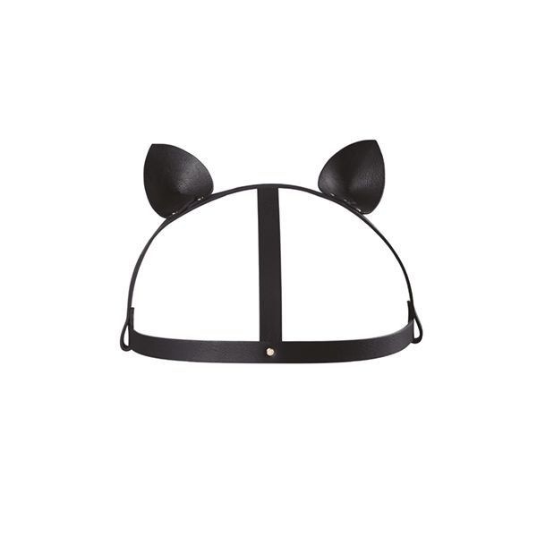 Маска кошечки Bijoux Indiscrets MAZE - Cat Ears Headpiece Black, экокожа