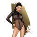 Боді Penthouse Spicy Whisper S/L Black, імітація топу з довгими рукавами, закрите декольте