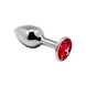 Металлическая анальная пробка с кристаллом Alive Mini Metal Butt Plug Red M