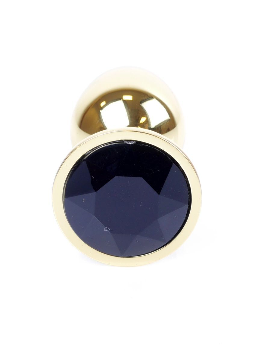 Анальная пробка Jewellery Gold Plug Black, d 2,7 см